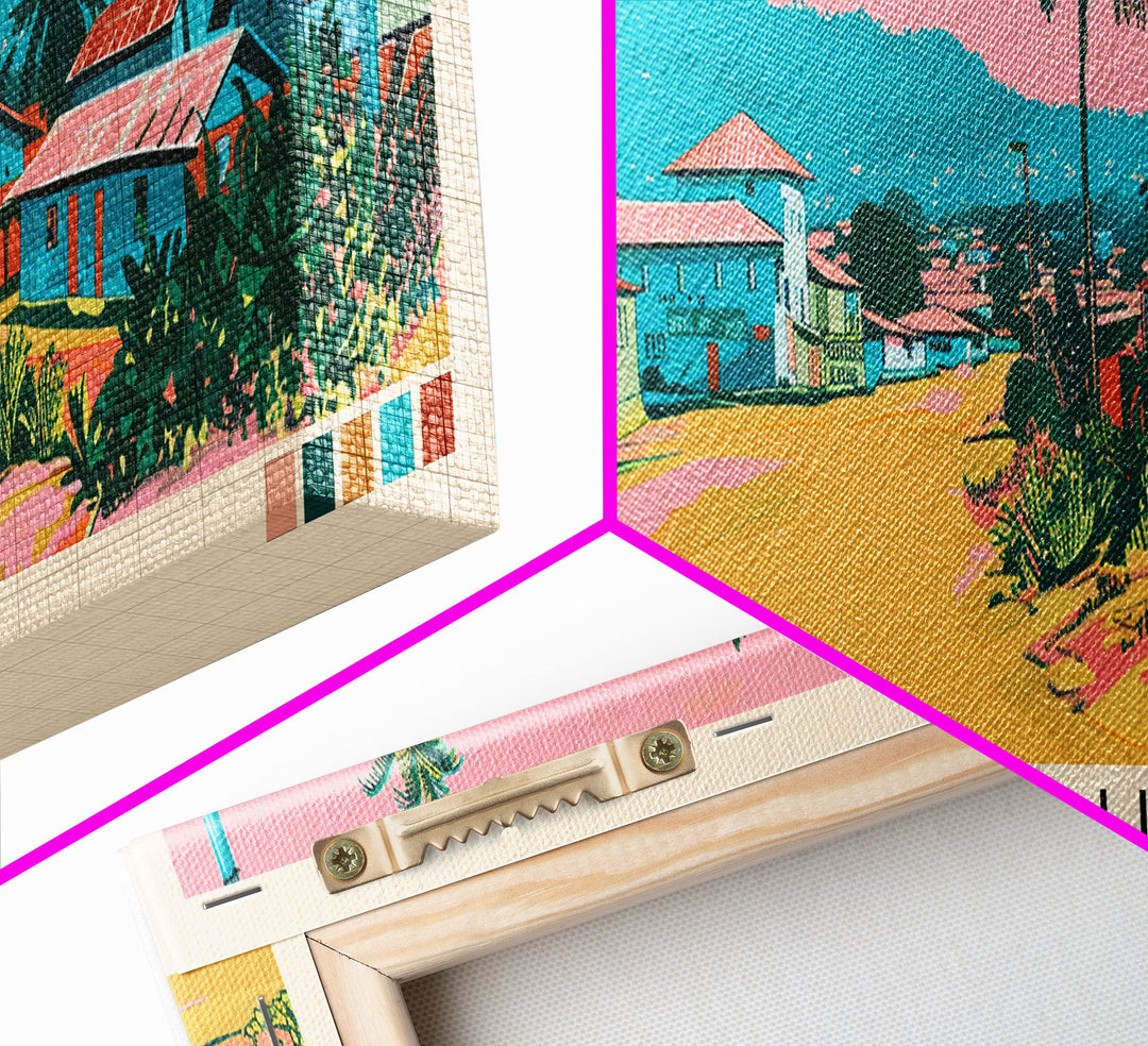 Bukavu, Congo Panoramic Canvas Print, Bukavu, Congo Painting, Congo Art, Bukavu Travel Poster, Travel Art, Living Room Painting