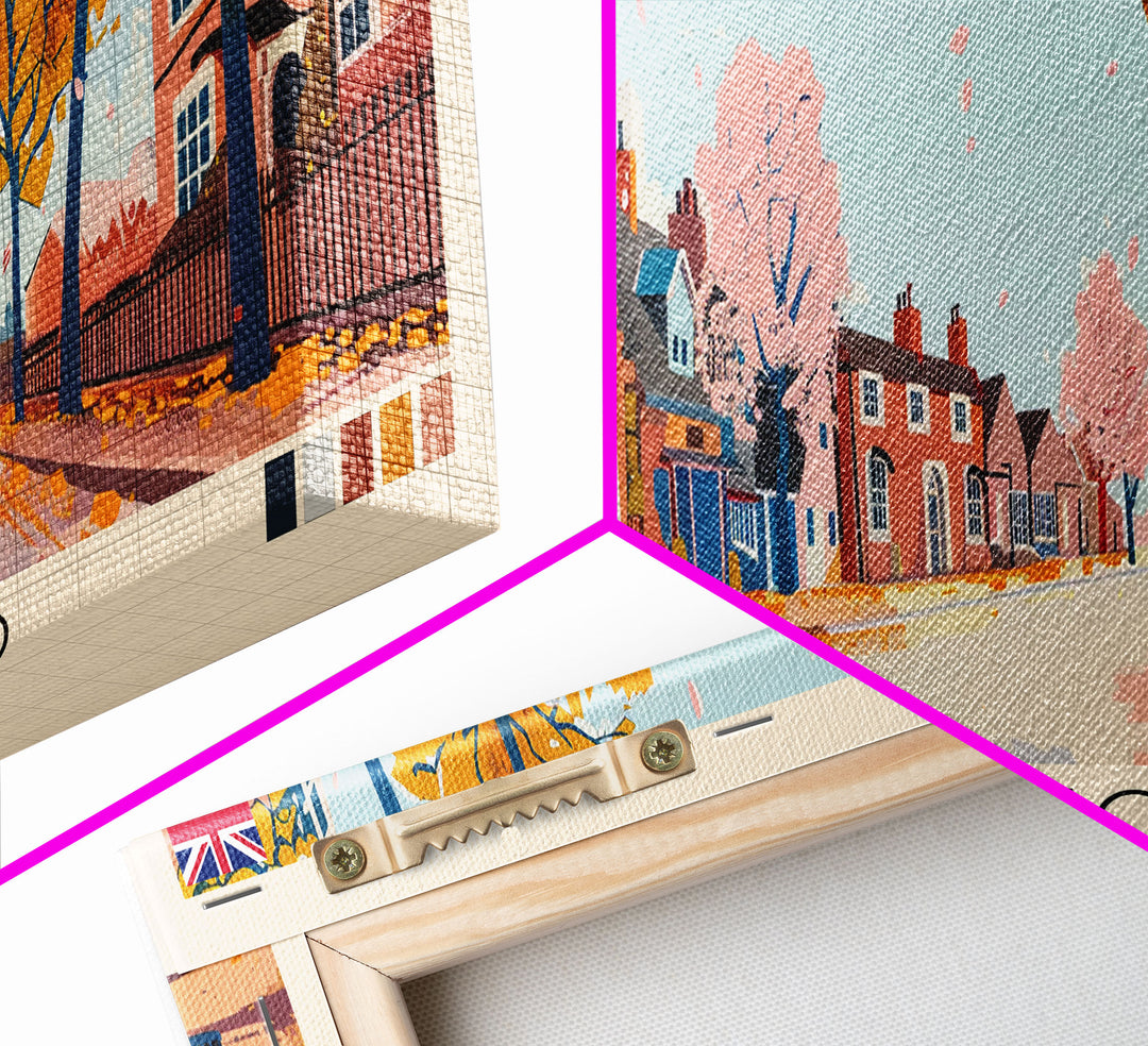 Chelmsford, England Panoramic Canvas Print, Chelmsford, England Painting, England Art, Chelmsford Travel Poster, Travel Art, Guest Room Painting