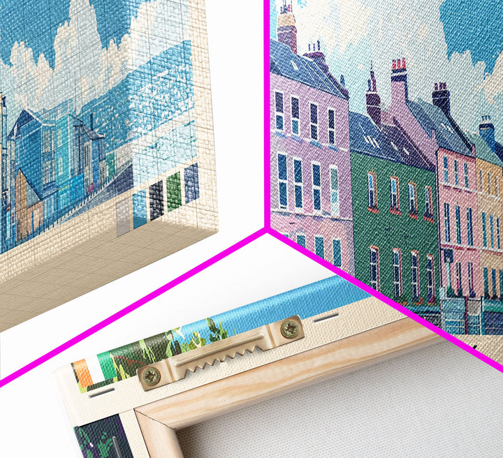 Cork, Ireland Panoramic Canvas Print, Cork, Ireland Painting, Ireland Art, Cork Travel Poster, Travel Art, Guest Room Painting