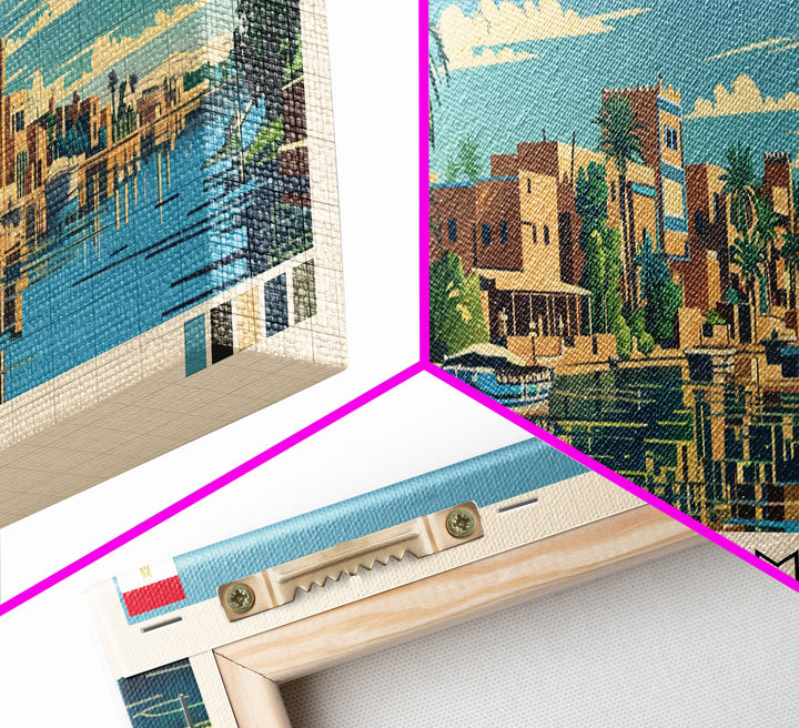 Fayyum, Egypt Panoramic Canvas Print, Fayyum, Egypt Painting, Egypt Art, Fayyum Travel Poster, Travel Art, Housewarming Gift