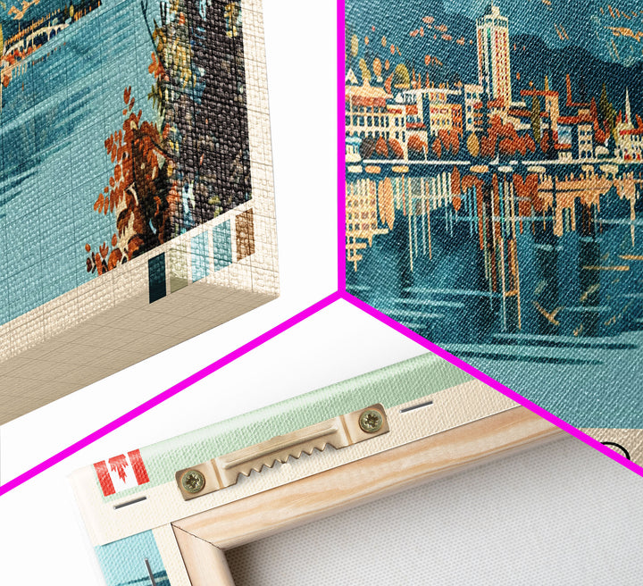 Kamloops, Canada Panoramic Canvas Print, Kamloops, Canada Painting, Canada Art, Kamloops Travel Poster, Travel Art, Vacation Gift