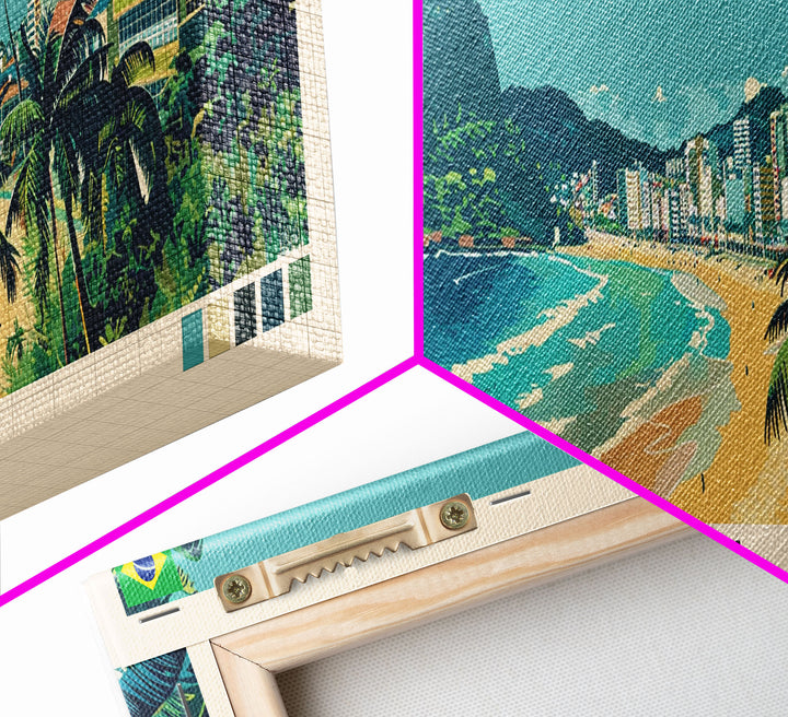 Natal, Brazil Panoramic Canvas Print, Natal, Brazil Painting, Brazil Art, Natal Travel Poster, Travel Art, Guest Room Painting