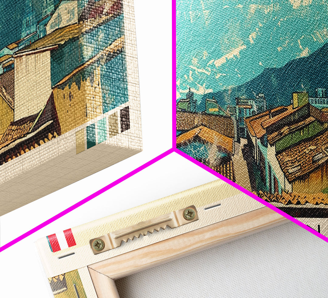 Sullana, Peru Panoramic Canvas Print, Sullana, Peru Painting, Peru Art, Sullana Travel Poster, Travel Art, Living Room Painting