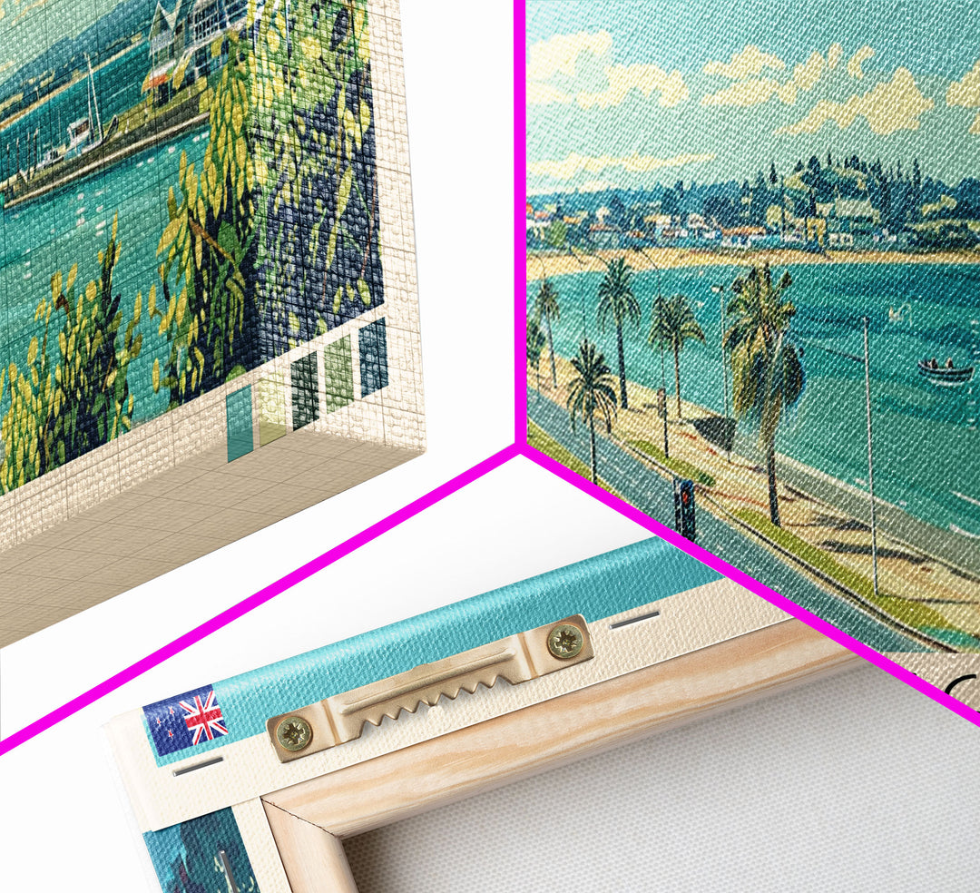 Tauranga, New Zealand Panoramic Canvas Print, Tauranga, New Zealand Painting, New Zealand Art, Tauranga Travel Poster, Travel Art, Guest Room Painting