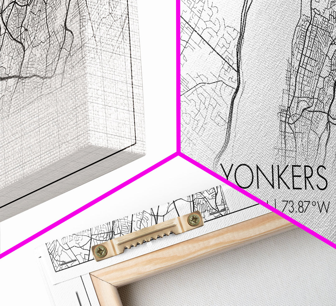 Yonker City Map, New York Art, Map Print, Modern Wall Art, Wall Art, Canvas Art, Landscape Art Print, Hostess Gift, Bookshelf Décor, Prints