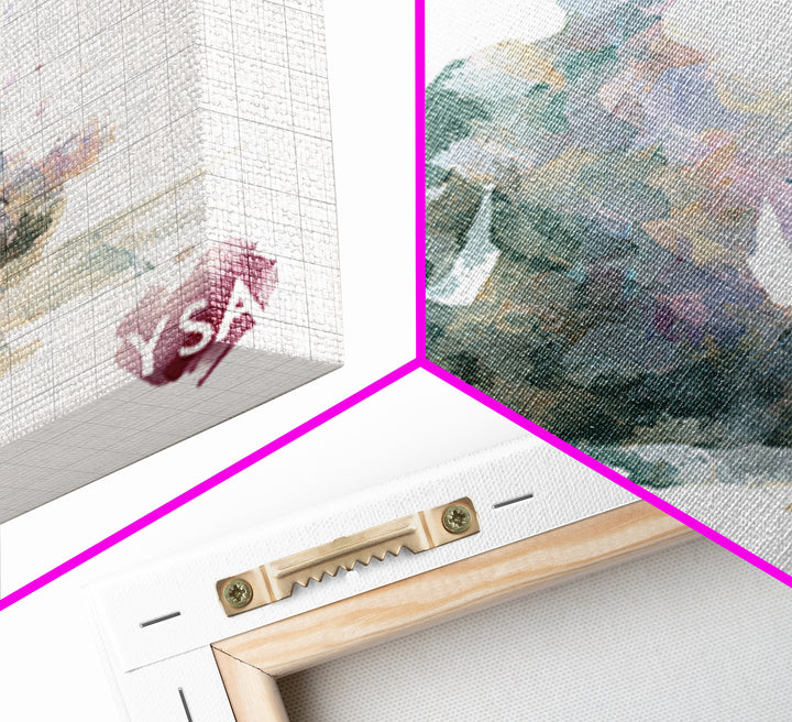 Soft Watercolor Aura Around Seated Figure Canvas Print, Yoga Studio Art, Living Room Wall Art, Yoga Studio Decor, Balance, YSA-1x1-23