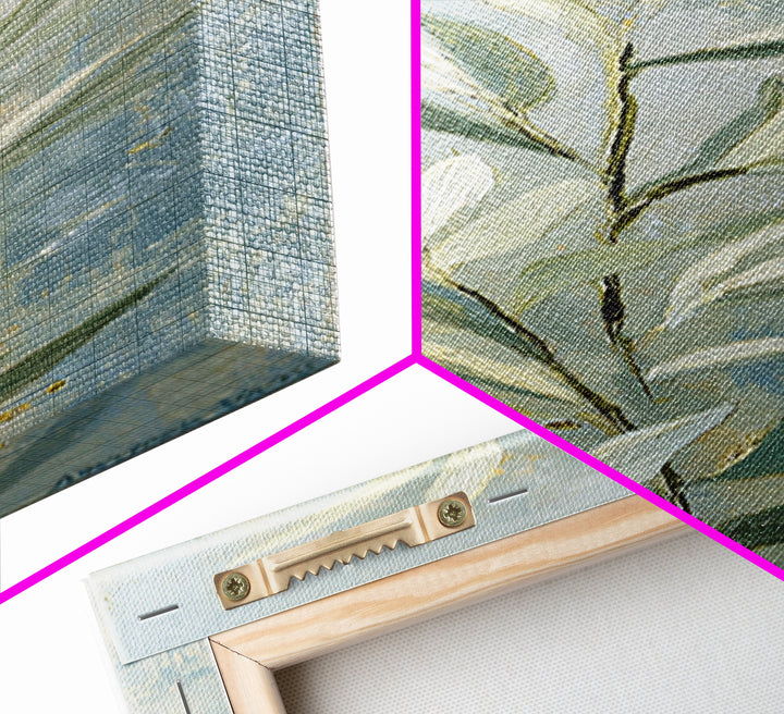 Sage Green Botanical Branch Study Framed Canvas Print, Yoga Studio Art, Neutral Decor, Yoga Studio Decor, Fine Art, Balance, YSA-1x3-53