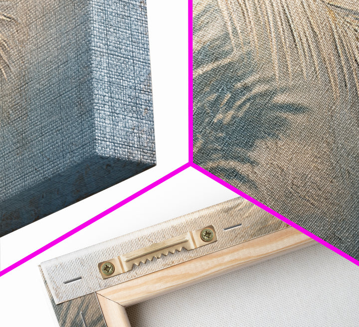 Gentle Palm Leaf Shadow on Plaster Canvas Print, Yoga Studio Art, Wall Art Print, Yoga Studio Decor, Watercolor Art, Balance, YSA-2x1-68