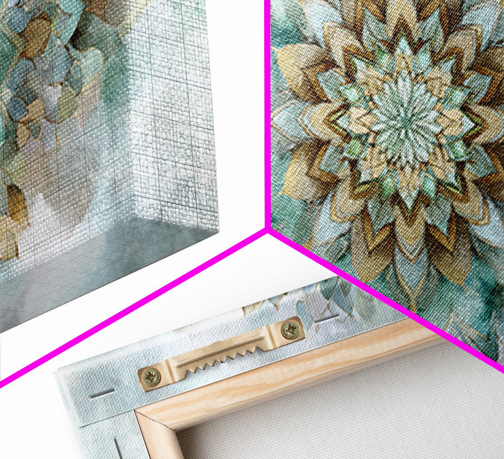Mandala in Soft Earth Tones Canvas Print, Yoga Studio Art, Wall Art Print, Yoga Studio Decor, Oil Painting, Balance, Yoga Gift, YSA-2x1-77