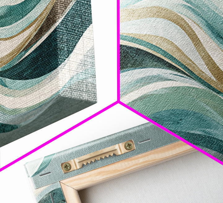 Abstract Breath Waves Framed Canvas Print, Yoga Studio Art, Large Wall Decor, Yoga Studio Decor, Abstract Art, Balance, YSA-2x1-99