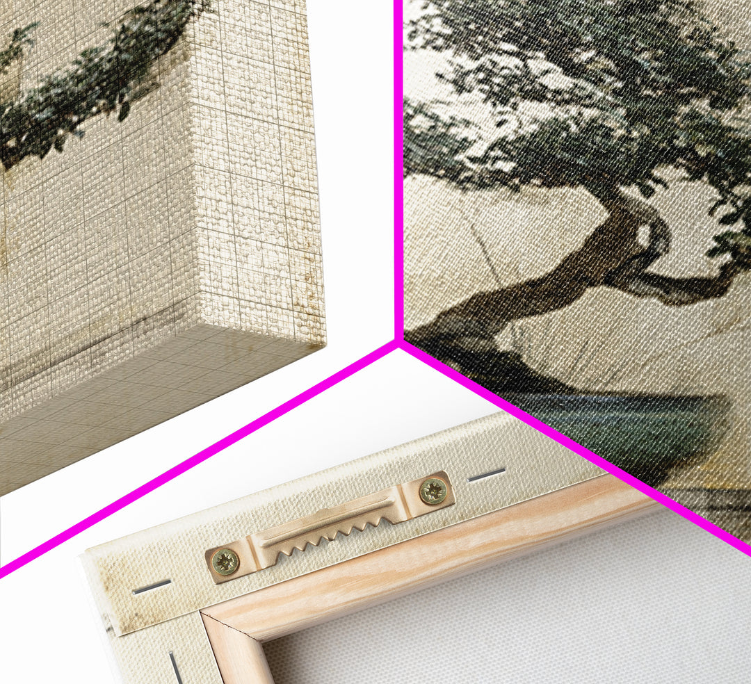 Bonsai Tree in Simple Ceramic Pot Canvas Print, Zen Art, Beach Decor, Living Room Decor, Fine Art, Zen, Modern Decor, ZEN-1x1-60