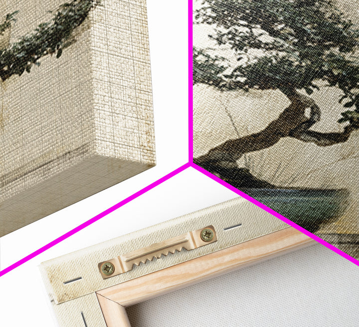 Bonsai Tree in Simple Ceramic Pot Canvas Print, Zen Art, Beach Decor, Living Room Decor, Fine Art, Zen, Modern Decor, ZEN-1x1-60