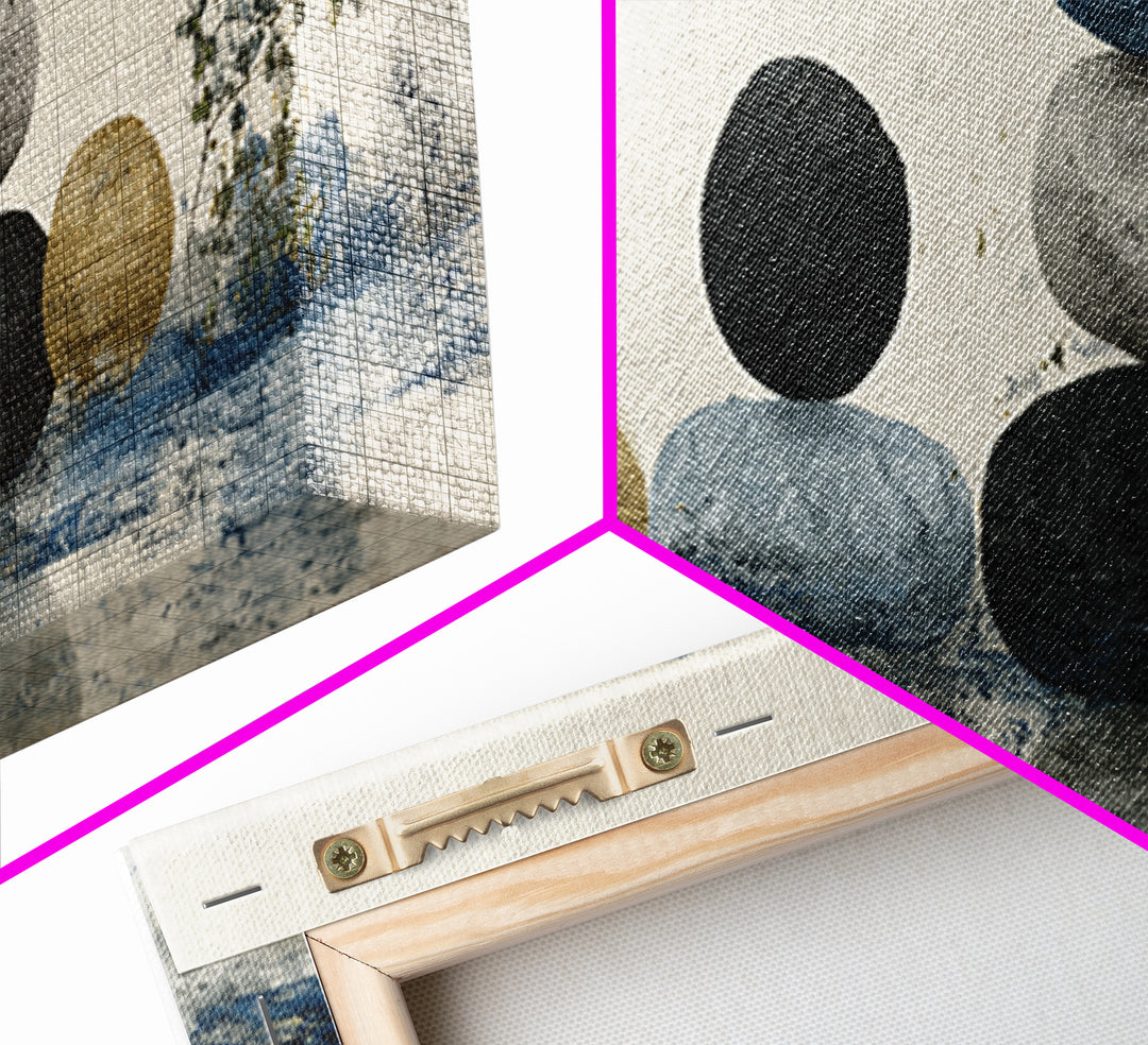 Smooth Pebbles Arranged Framed Canvas Print, Zen Art, Printable Art, Living Room Decor, Fine Art, Zen, Nature Prints, ZEN-3x1-51