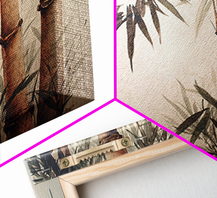 Bamboo Stalks in Sparse Ink Wash Framed Canvas Print, Zen Art, Fine Art Print, Living Room Decor, Fine Art, Zen, ZEN-3x2-78