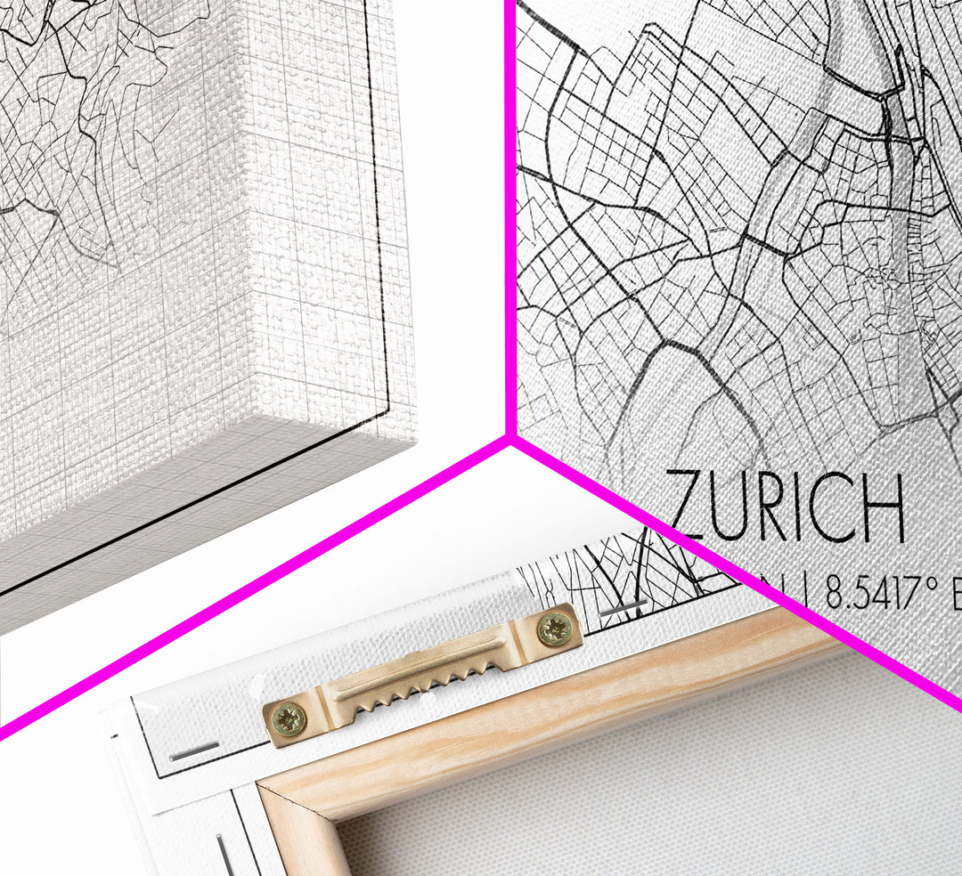 Zurich City Map, Switzerland Art, Map Print, Modern Wall Art, Wall Art, Canvas Art, Home Office Art, Newlywed Gift, Landscape Art Print