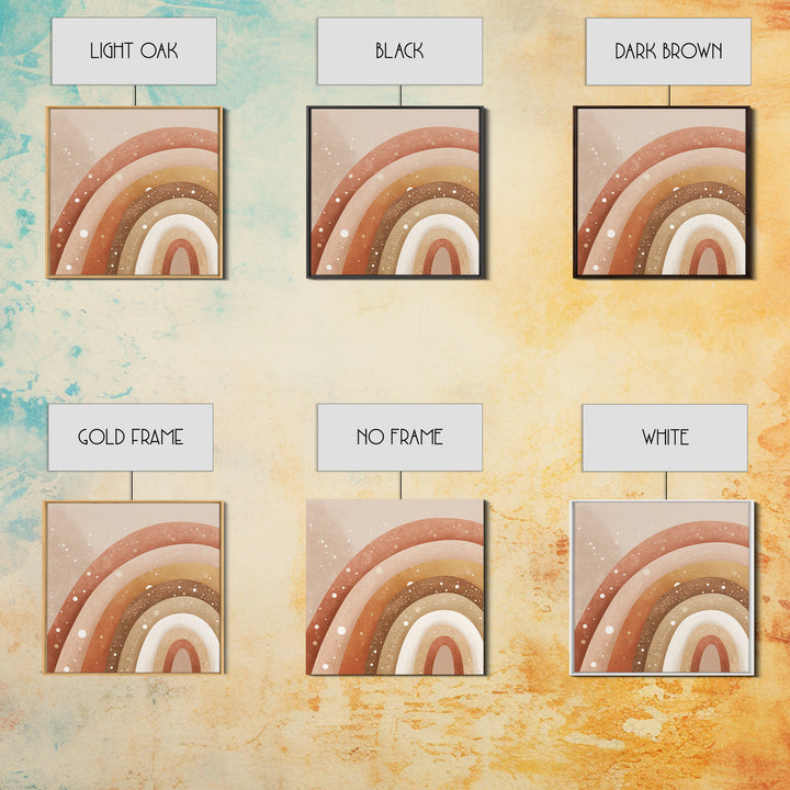Earthy Boho Rainbow Arches Wall Art, Neutral Nursery Decor, Terracotta Abstract Print, Kids Room Decor, Modern Home Decor