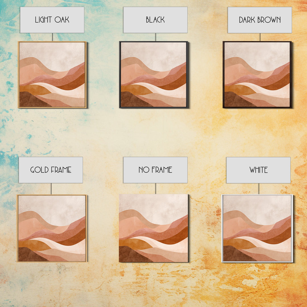Terracotta Abstract Desert Waves Canvas Print, Earth Tone Wall Art For Modern Living Room Decor And Neutral Home Decor Gift