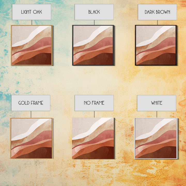 Terracotta Abstract Desert Layers Wall Art, Earth Tone Modern Decor, Neutral Canvas Print For Living Room And Bedroom Home Decor