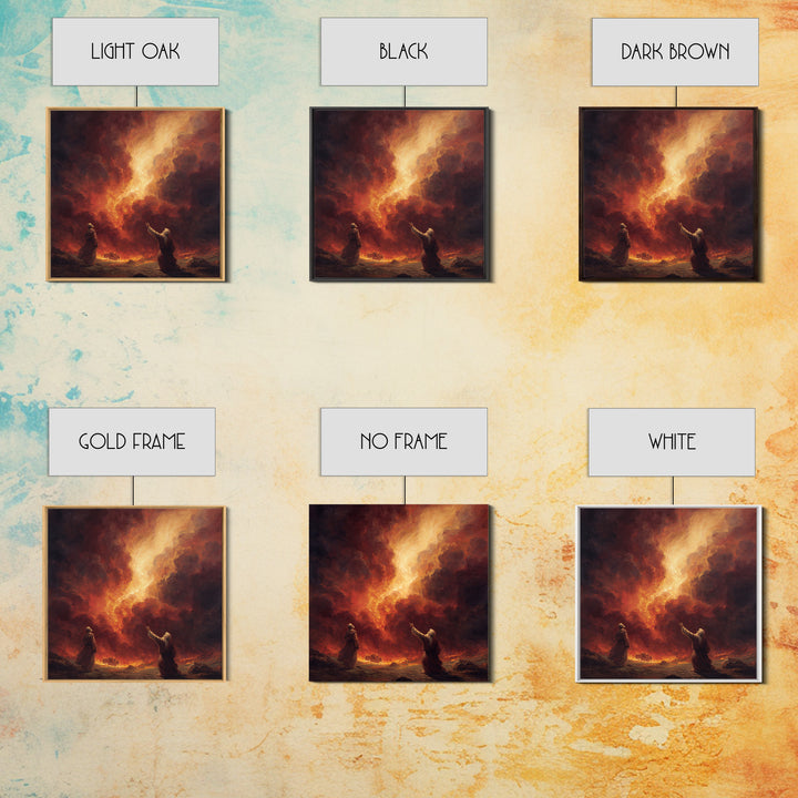 Apocalyptic Firestorm Biblical Scene Wall Art, Dramatic Religious Canvas Print, Christian Decor, Fine Art Print, Living Room Decor