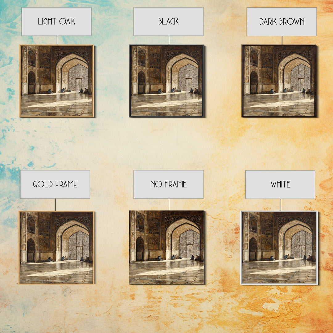 Ornate Mosque Interior Prayer Wall Art, Islamic Architecture Canvas Print, Ramadan Decor, Spiritual Home Decor, Muslim Gift