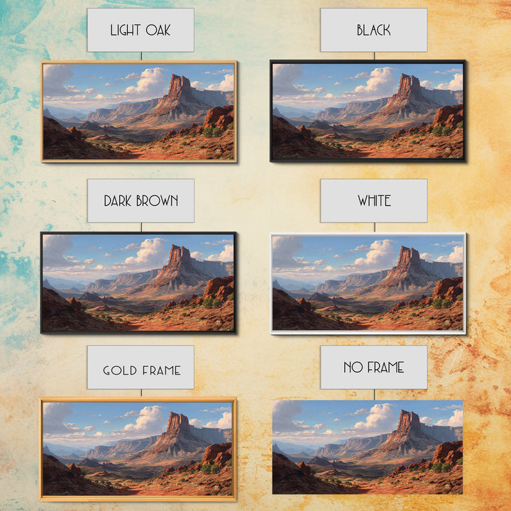 Stunning Red Rocky Mountain Landscape Painting Wall Art For Home Decoration Framed Canvas Print Mountain Scene Art