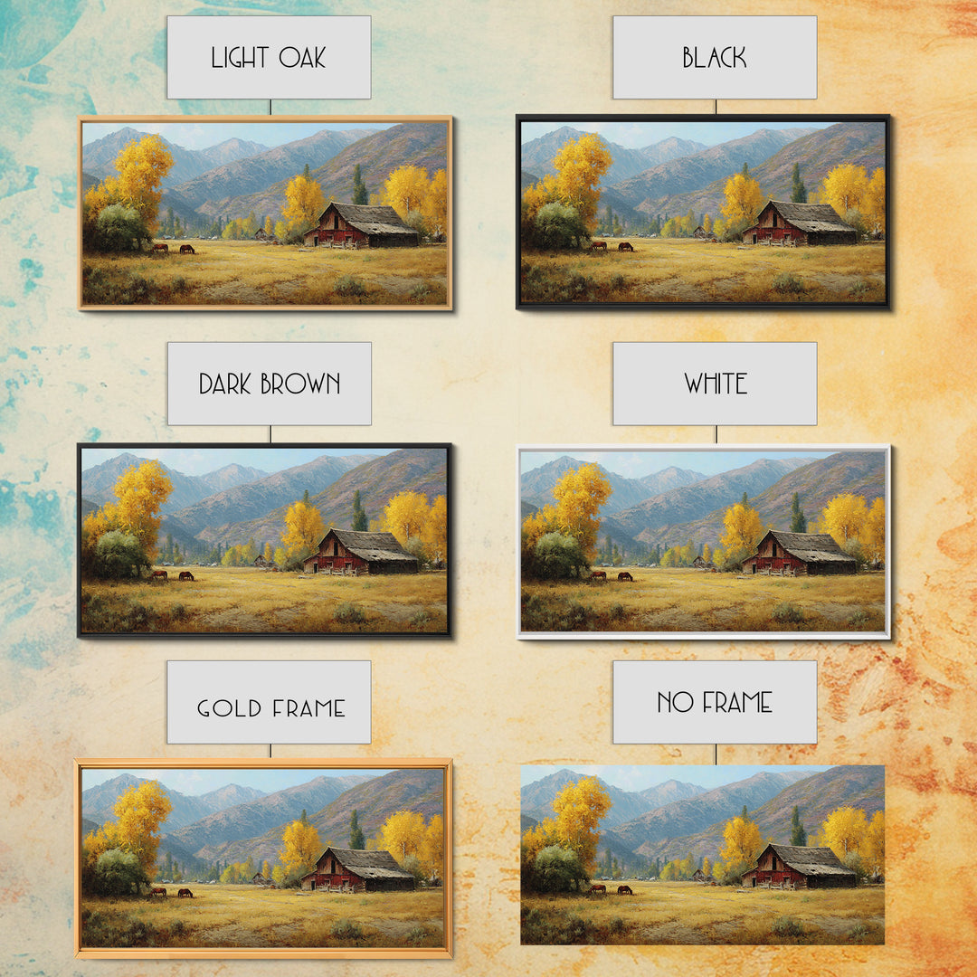 Stunning Autumn Mountain Landscape With Rich Foliage Wall Art Print For Rustic Living Room Decor Canvas Print