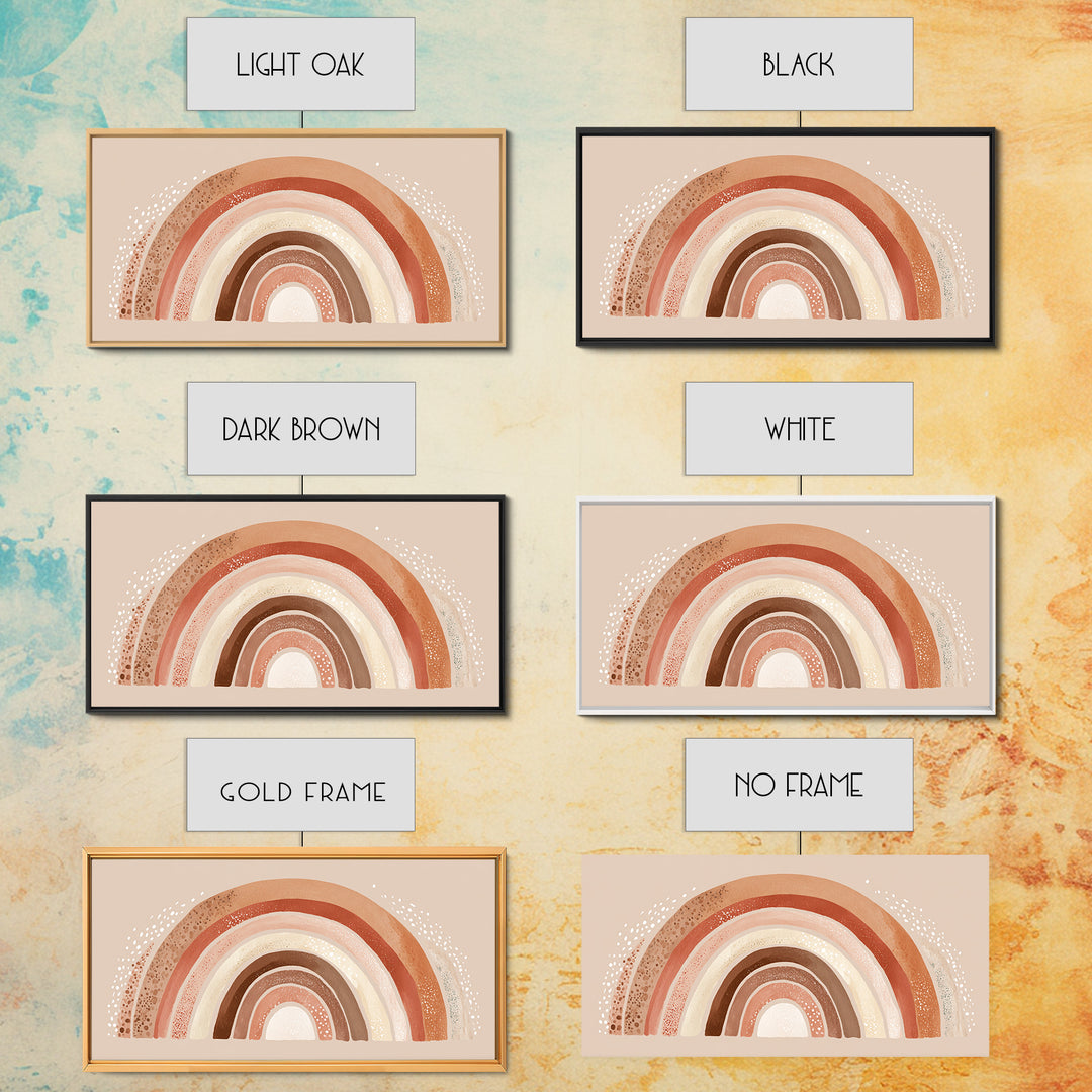 Terracotta Boho Rainbow Wall Art, Neutral Nursery Decor, Kids Room Decor, Earth Tone Decor, Above Crib Decor, Canvas Print