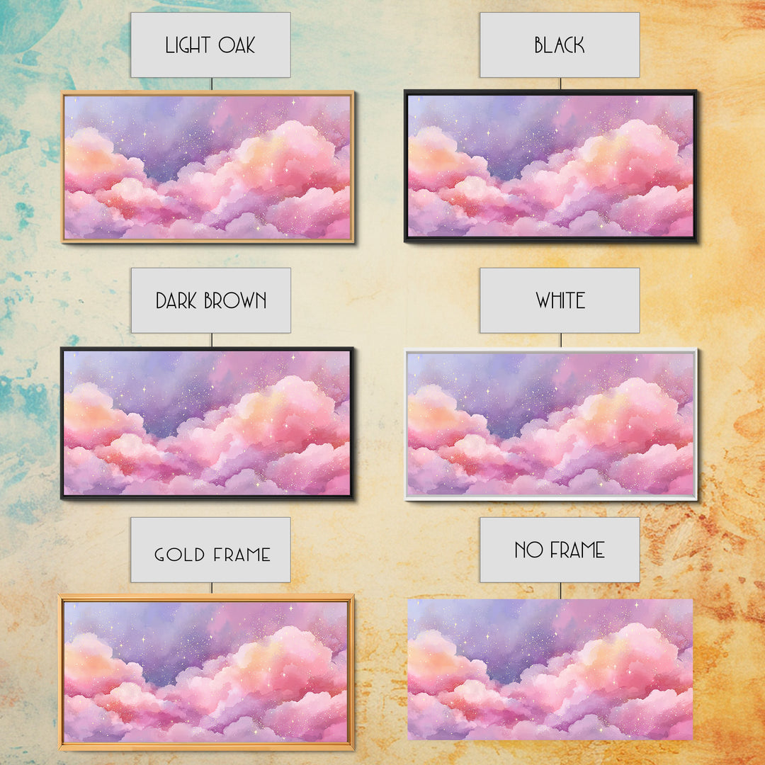 Pink Purple Cloudscape Wall Art, Pastel Celestial Decor, Dreamy Bedroom Wall Art, Nursery Wall Art, Whimsical Canvas Print