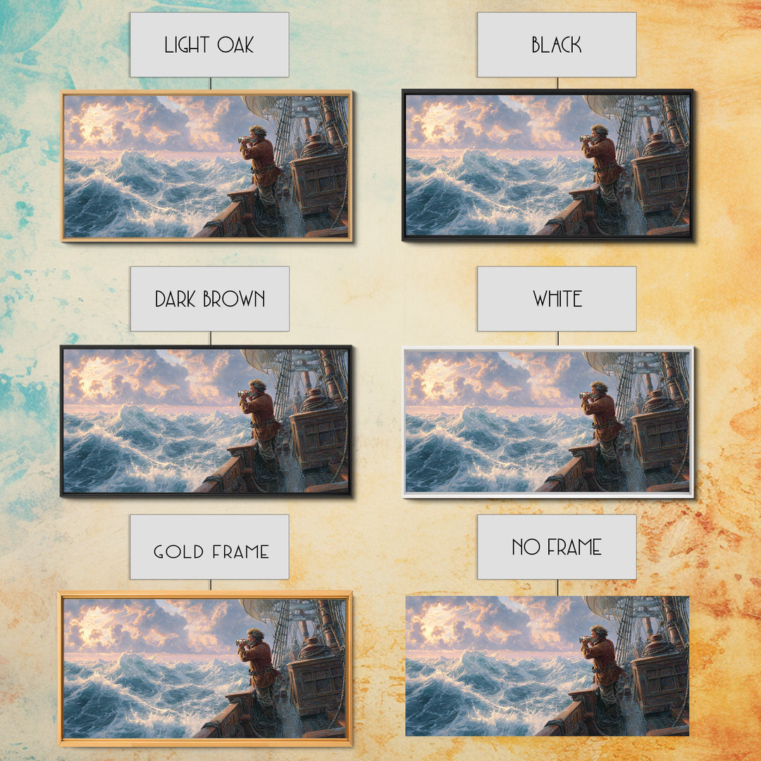 Stormy Ocean Ship Photographer Wall Art, Nautical Seascape Canvas Print, Maritime Decor, Coastal Gift For Him, Large Ocean Wall Decor