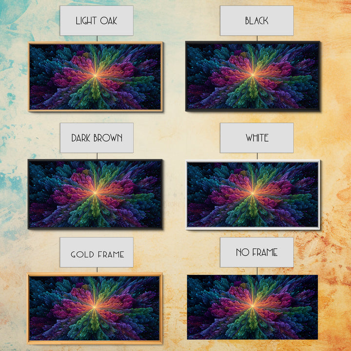 Vibrant Abstract Cosmic Night Sky With Stars And A Central Black Hole Explosion Colorful Wall Art Canvas Print For Home Office Or Living Room