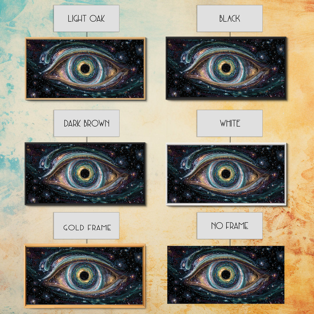 Cosmic Vortex Eye With Starry Galaxy Background Abstract Surreal Wall Art For Modern Home Decor And Spiritual Spaces Canvas Print With Stunning Detail