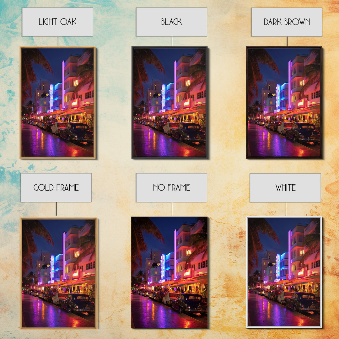 Digital Futuristic Waterfall With Vibrant Pink Light And Abstract Landscape Elements Modern Wall Art Print