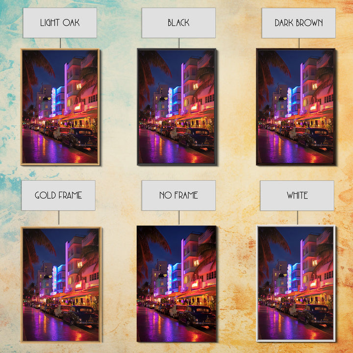 Digital Futuristic Waterfall With Vibrant Pink Light And Abstract Landscape Elements Modern Wall Art Print