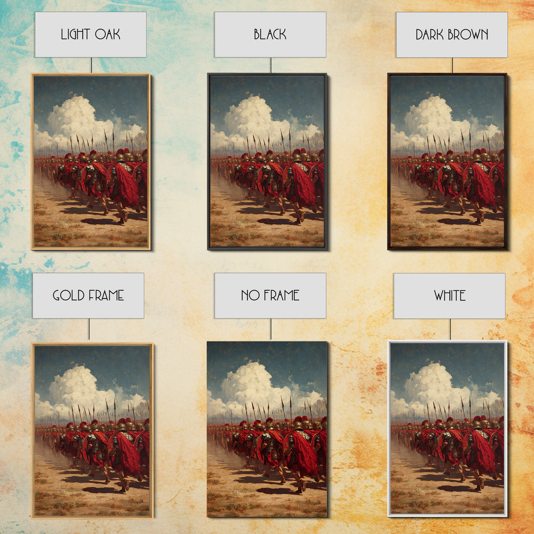 Roman Legion Marching With Red Capes Canvas Print, Ancient Warrior Wall Art, Historical Battle Decor, Gift For Him, Office Decor