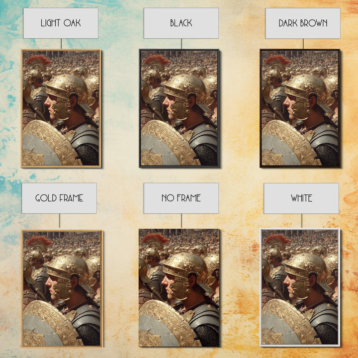Roman Legion Soldier Framed Canvas Print, Ancient Warrior Wall Art, Historical Battle Decor, Gladiator Gift For Him, Office Decor