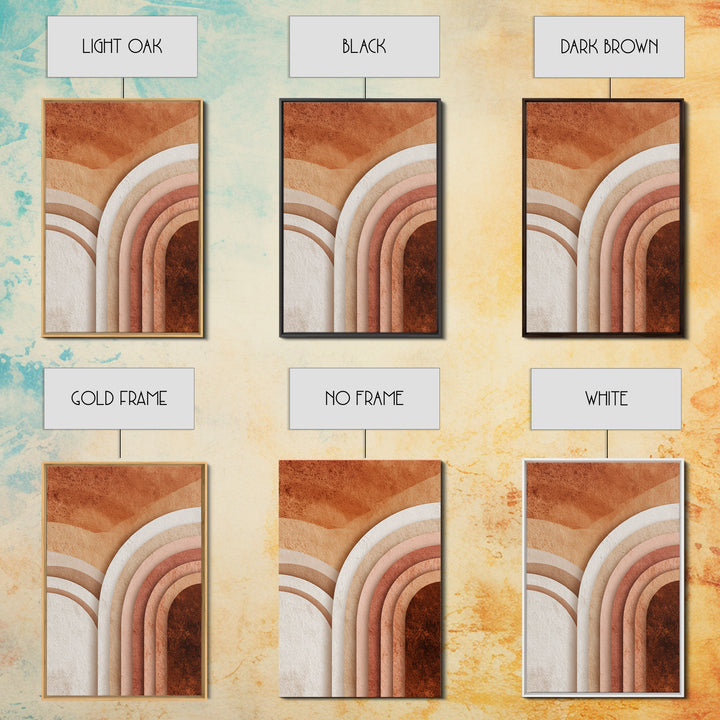 Terracotta Textured Arch Abstract Wall Art, Boho Geometric Canvas Print, Earth Tone Modern Home Decor, Living Room Bedroom Decor