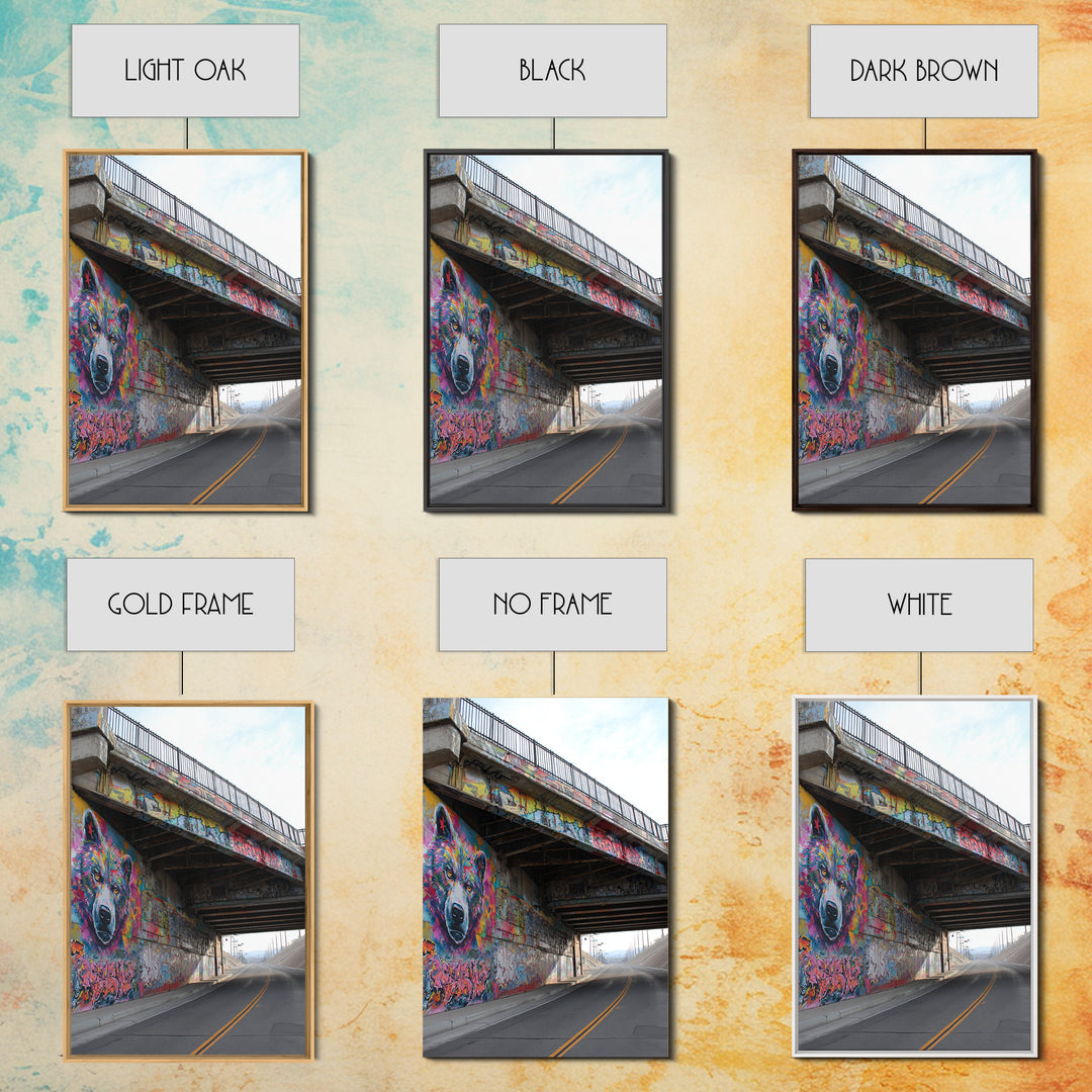 Vibrant Colorful Graffiti Bear Mural Street Art Wall Art Print Brightening Urban Spaces With Bold Modern Wall Decor