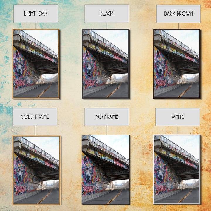 Vibrant Colorful Graffiti Bear Mural Street Art Wall Art Print Brightening Urban Spaces With Bold Modern Wall Decor
