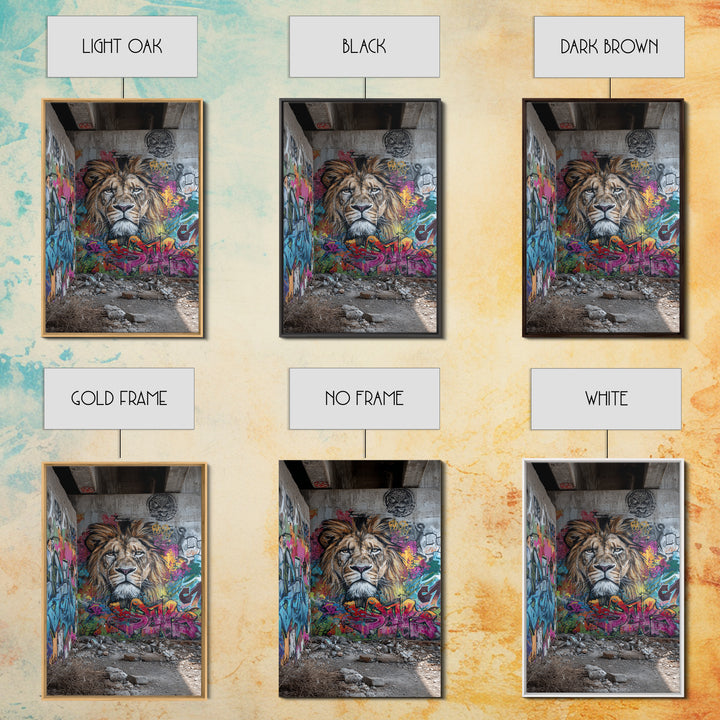 Urban Graffiti Lion Mural Street Art Canvas Print Large Wall Art For Modern Home Decor And Office