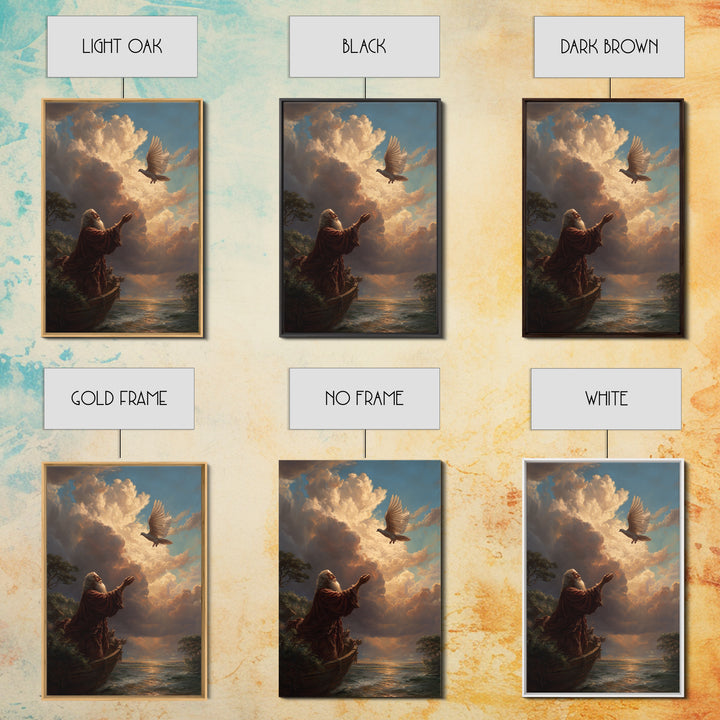 Fantasy Religious Art Moses And Ark With Dove Wall Art Canvas Print Spiritual Decor For Home And Inspiration