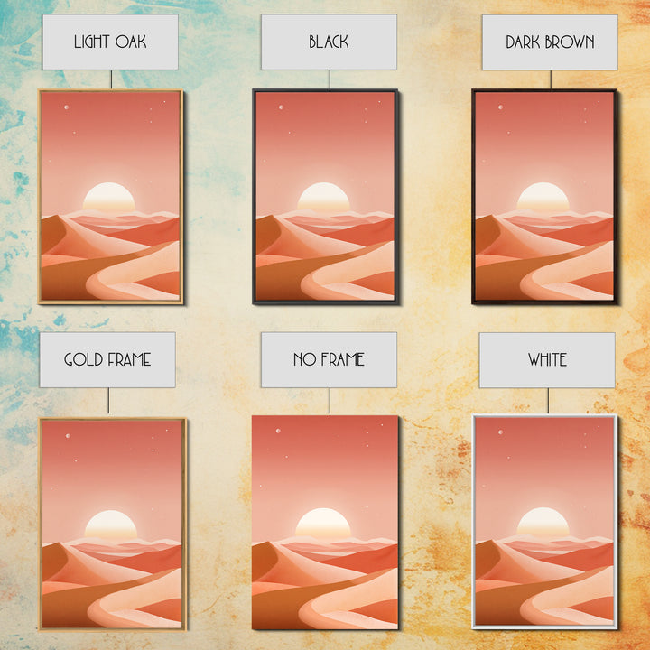 Coral Desert Dunes Sunset Canvas Print, Abstract Landscape Wall Art, Warm Terracotta Decor, Modern Living Room Art, Home Decor
