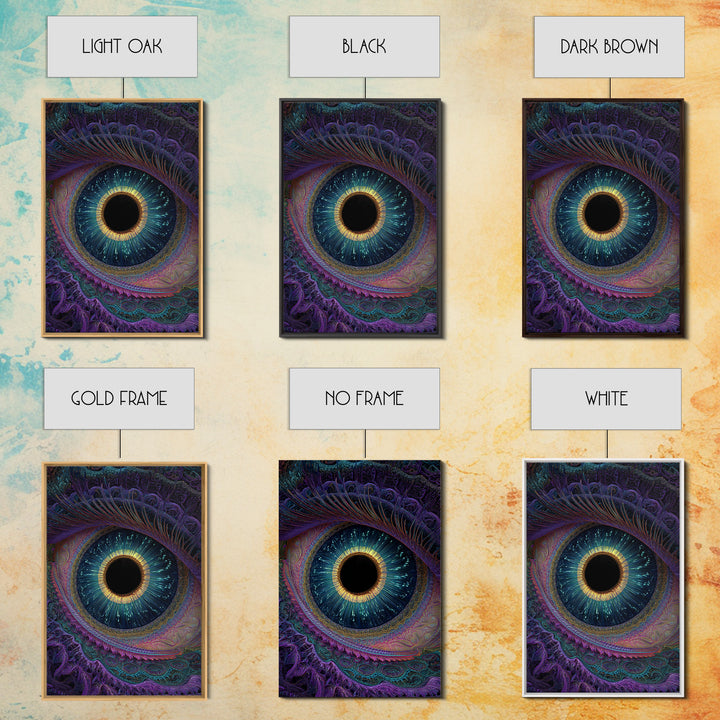 Mystical Cosmic Eye Wall Art, Psychedelic Iris Painting, Surreal Vision Canvas, Celestial Decor, Statement Artwork Gift Idea
