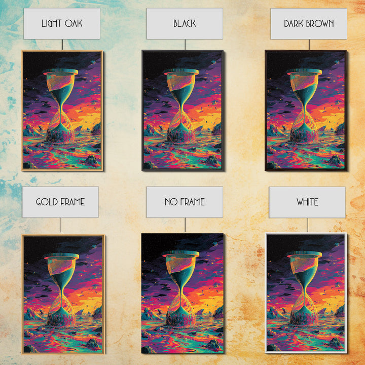 Cosmic Hourglass Alien Landscape Canvas Print, Sci Fi Wall Art, Surreal Space Poster, Futuristic Home Office Decor Gift For Him