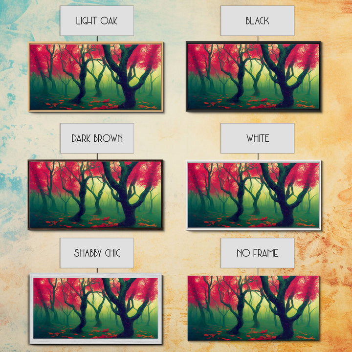 Japanese Maple Forest, Framed Canvas Print, Ready To Hang Wall Art