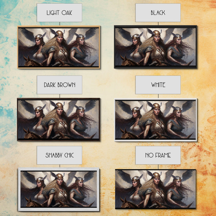 The Valkyries, Norse Mythology, Framed Canvas Print, Norse Fantasy Art