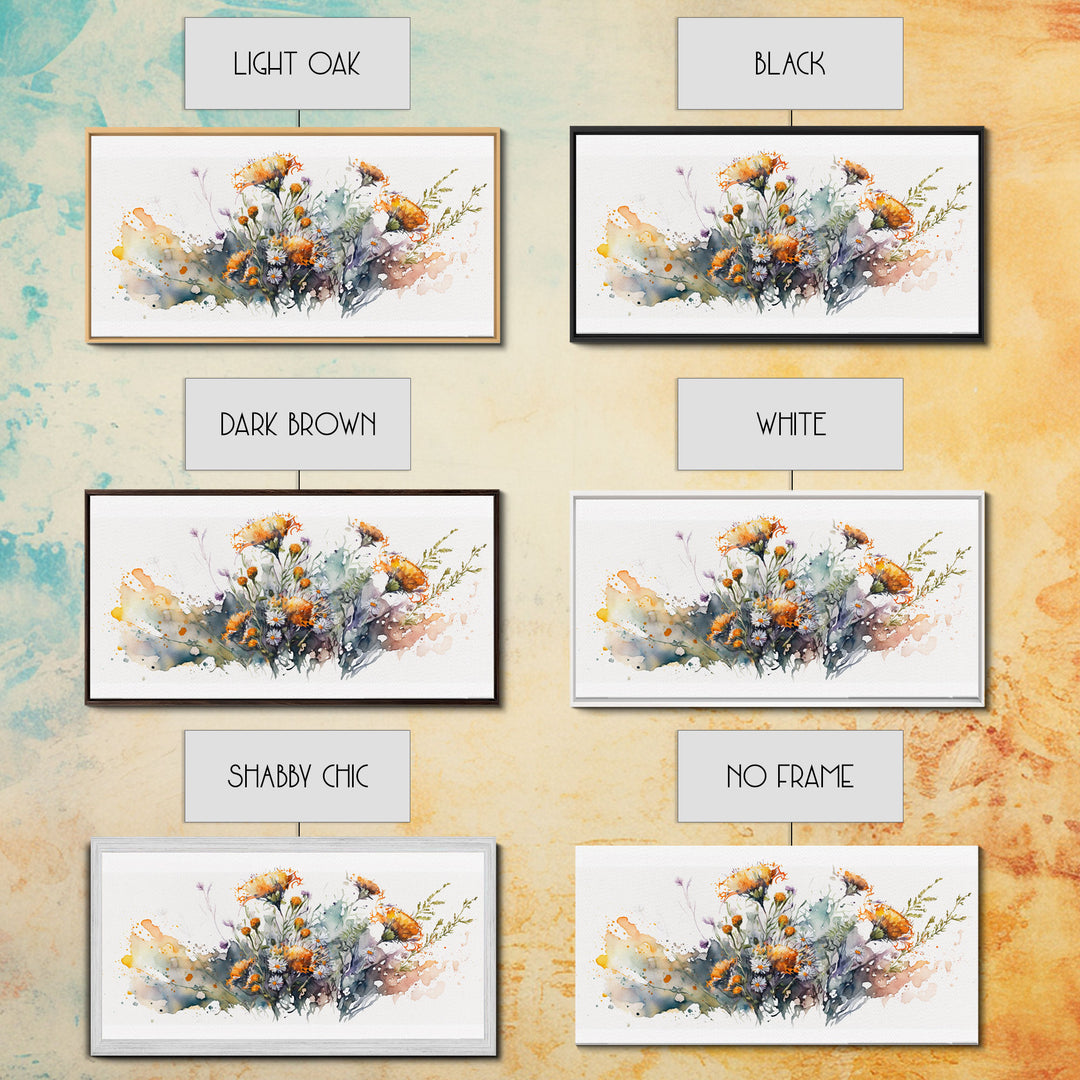 Rustic Farmhouse Decor, Framed Canvas Print, Floral Watercolor Painting, Flower Art, Flower Painting, Entry Room Painting, Gift For Mom