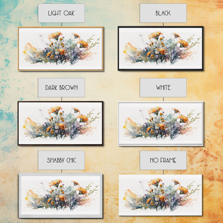 Rustic Farmhouse Decor, Framed Canvas Print, Floral Watercolor Painting, Flower Art, Flower Painting, Entry Room Painting, Gift For Mom