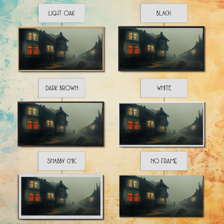 Creepy WildWest Art, canvas print, gloomy abandoned street