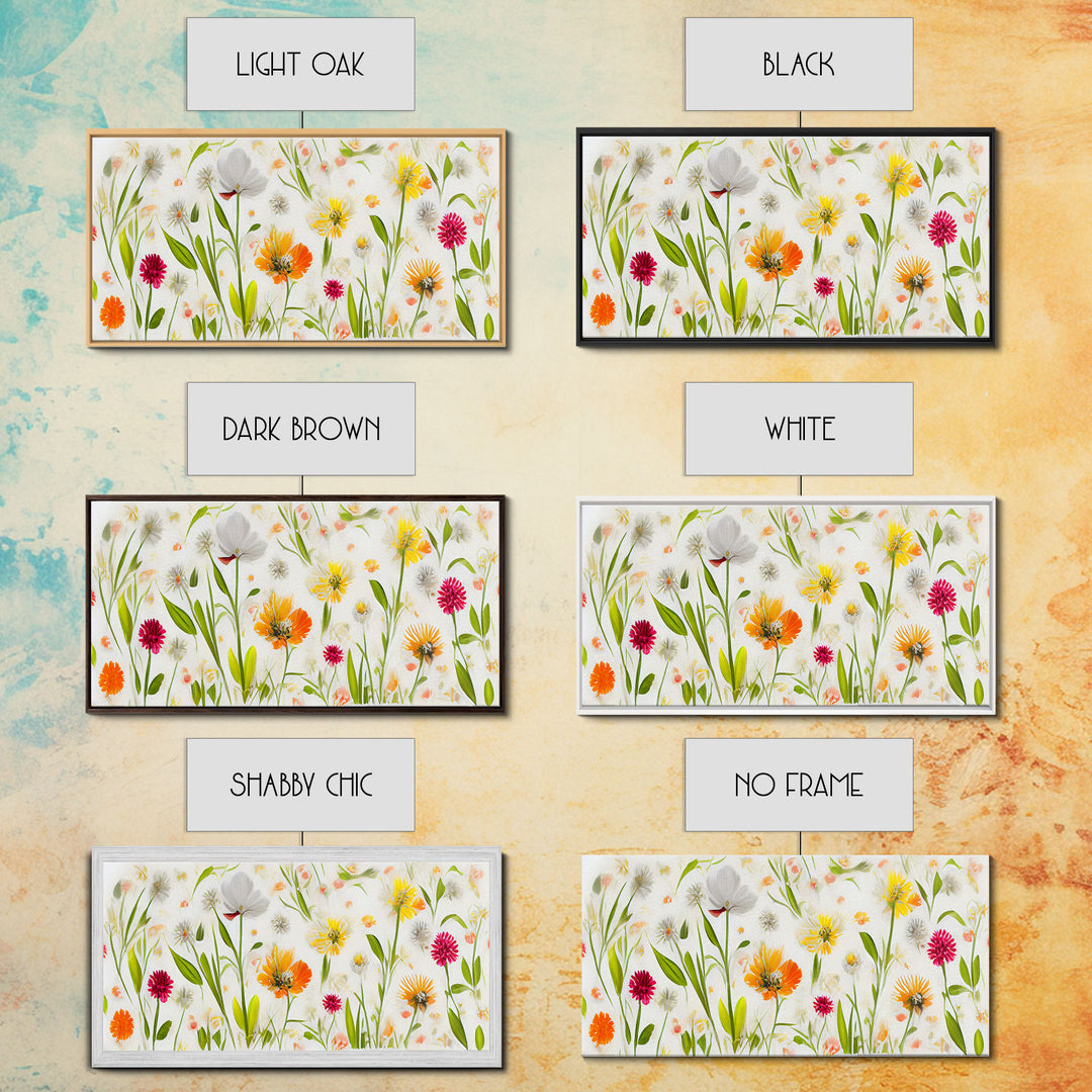 Botanical wall art, spring flowers, canvas print, dorm art for girls
