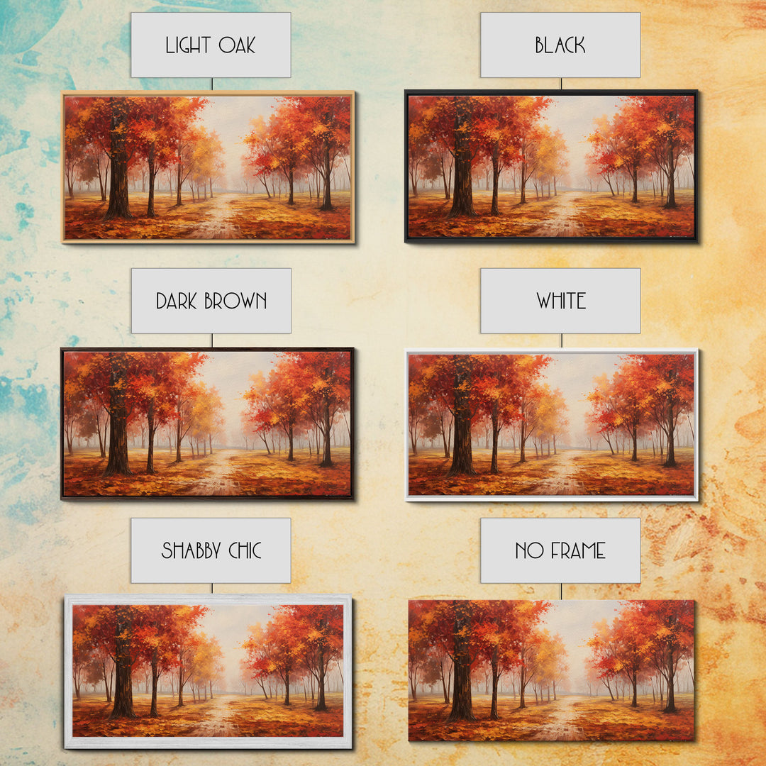 Fall Decor, Beautiful Forest In Early Autumn, Landscape Framed Canvas Print Painting, Wall Art, Wall Decor, Autumn Decor, Farmhouse Decor